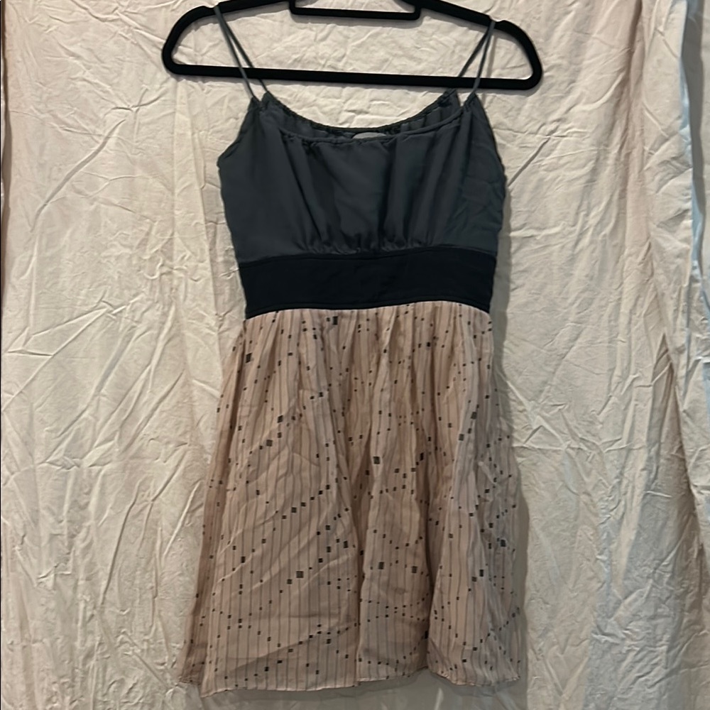 Vena Cava Black and Cream Pleated Mini Sundress